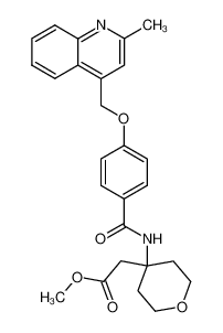 {4-[4-(2-Methyl-quinolin-4-ylmethoxy)-benzoylamino]-tetrahydro-pyran-4-yl}-acetic acid methyl ester CAS:681284-00-4 manufacturer & supplier