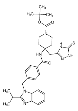 tert-butyl 4-(4-((2-isopropyl-1H-benzo[d]imidazol-1-yl)methyl)benzamido)-4-((5-thioxo-4,5-dihydro-1H-1,2,4-triazol-3-yl)methyl)piperidine-1-carboxylate CAS:681284-10-6 manufacturer & supplier