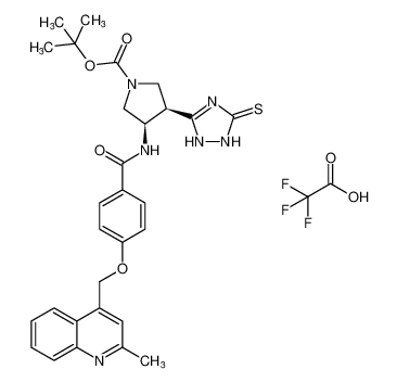 rel-tert-butyl (3R,4R)-3-(4-((2-methylquinolin-4-yl)methoxy)benzamido)-4-(5-thioxo-2,5-dihydro-1H-1,2,4-triazol-3-yl)pyrrolidine-1-carboxylate 2,2,2-trifluoroacetate CAS:681284-46-8 manufacturer & supplier