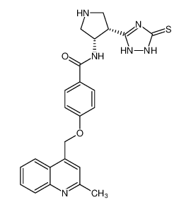 4-((2-methylquinolin-4-yl)methoxy)-N-((3S,4S)-4-(5-thioxo-2,5-dihydro-1H-1,2,4-triazol-3-yl)pyrrolidin-3-yl)benzamide CAS:681284-62-8 manufacturer & supplier