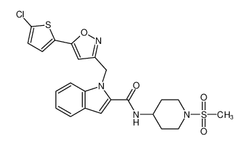 1-((5-(5-chlorothiophen-2-yl)isoxazol-3-yl)methyl)-N-(1-(methylsulfonyl)piperidin-4-yl)-1H-indole-2-carboxamide CAS:681287-90-1 manufacturer & supplier