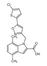 1-[5-(5-Chloro-thiophen-2-yl)-isoxazol-3-ylmethyl]-4,7-dimethyl-1H-indole-2-carboxylic acid CAS:681288-51-7 manufacturer & supplier