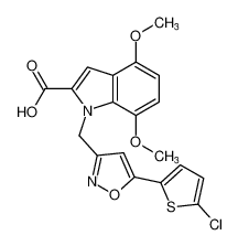 1-((5-(5-chlorothiophen-2-yl)isoxazol-3-yl)methyl)-4,7-dimethoxy-1H-indole-2-carboxylic acid CAS:681288-53-9 manufacturer & supplier