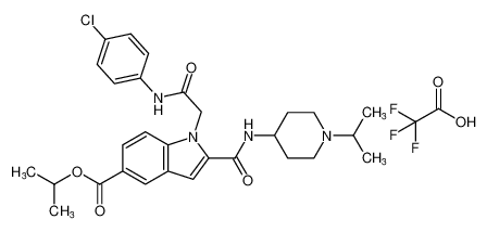 isopropyl 1-(2-((4-chlorophenyl)amino)-2-oxoethyl)-2-((1-isopropylpiperidin-4-yl)carbamoyl)-1H-indole-5-carboxylate 2,2,2-trifluoroacetate CAS:681288-84-6 manufacturer & supplier