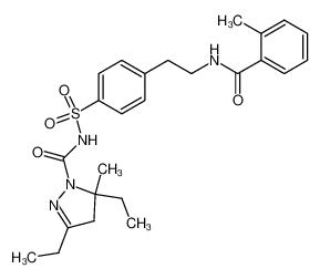 N-(2-{4-[(3,5-Diethyl-5-methyl-4,5-dihydro-pyrazole-1-carbonyl)-sulfamoyl]-phenyl}-ethyl)-2-methyl-benzamide CAS:68143-44-2 manufacturer & supplier