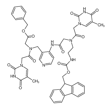 {[4-(2-{[2-(9H-fluoren-9-ylmethoxycarbonylamino)-ethyl]-[(5-methyl-2,4-dioxo-3,4-dihydro-2H-pyrimidin-1-yl)-acetyl]-amino}-acetylamino)-pyridin-3-ylmethyl]-[(5-methyl-2,4-dioxo-3,4-dihydro-2H-pyrimidin-1-yl)-acetyl]-amino}-acetic acid benzyl