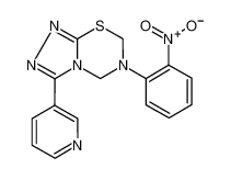 6-(2-nitrophenyl)-3-pyridin-3-yl-6,7-dihydro-5H-[1,2,4]triazolo[3,4-b][1,3,5]thiadiazine (en)5H-1,2,4-Triazolo[3,4-b][1,3,5]thiadiazine, 6,7-dihydro-6-(2-nitrophenyl)-3-(3-pyridinyl)- (en) CAS:681458-84-4 manufacturer & supplier