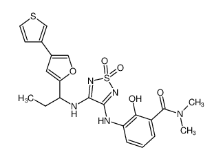 3-((1,1-dioxido-4-((1-(4-(thiophen-3-yl)furan-2-yl)propyl)amino)-1,2,5-thiadiazol-3-yl)amino)-2-hydroxy-N,N-dimethylbenzamide CAS:681510-72-5 manufacturer & supplier