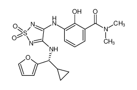 (R)-3-((4-((cyclopropyl(furan-2-yl)methyl)amino)-1,1-dioxido-1,2,5-thiadiazol-3-yl)amino)-2-hydroxy-N,N-dimethylbenzamide CAS:681511-31-9 manufacturer & supplier