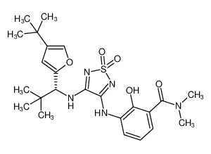 (R)-3-((4-((1-(4-(tert-butyl)furan-2-yl)-2,2-dimethylpropyl)amino)-1,1-dioxido-1,2,5-thiadiazol-3-yl)amino)-2-hydroxy-N,N-dimethylbenzamide CAS:681511-44-4 manufacturer & supplier