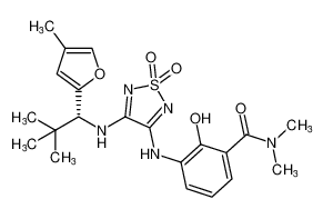 (R)-3-((4-((2,2-dimethyl-1-(4-methylfuran-2-yl)propyl)amino)-1,1-dioxido-1,2,5-thiadiazol-3-yl)amino)-2-hydroxy-N,N-dimethylbenzamide CAS:681511-45-5 manufacturer & supplier