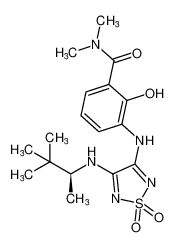 (S)-3-((4-((3,3-dimethylbutan-2-yl)amino)-1,1-dioxido-1,2,5-thiadiazol-3-yl)amino)-2-hydroxy-N,N-dimethylbenzamide CAS:681511-49-9 manufacturer & supplier