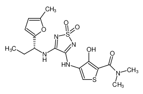 (R)-3-hydroxy-N,N-dimethyl-4-((4-((1-(5-methylfuran-2-yl)propyl)amino)-1,1-dioxido-1,2,5-thiadiazol-3-yl)amino)thiophene-2-carboxamide CAS:681511-52-4 manufacturer & supplier