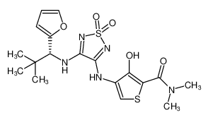 (R)-4-((4-((1-(furan-2-yl)-2,2-dimethylpropyl)amino)-1,1-dioxido-1,2,5-thiadiazol-3-yl)amino)-3-hydroxy-N,N-dimethylthiophene-2-carboxamide CAS:681511-53-5 manufacturer & supplier