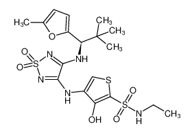 (R)-4-((4-((2,2-dimethyl-1-(5-methylfuran-2-yl)propyl)amino)-1,1-dioxido-1,2,5-thiadiazol-3-yl)amino)-N-ethyl-3-hydroxythiophene-2-sulfonamide CAS:681511-90-0 manufacturer & supplier