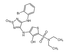 4-((4-((2-bromophenyl)amino)-1-oxido-1,2,5-thiadiazol-3-yl)amino)-N,N-diethyl-3-hydroxythiophene-2-sulfonamide CAS:681512-57-2 manufacturer & supplier