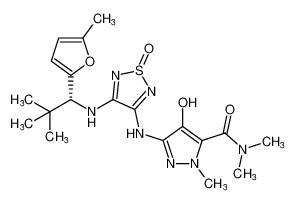 3-((4-(((R)-2,2-dimethyl-1-(5-methylfuran-2-yl)propyl)amino)-1-oxido-1,2,5-thiadiazol-3-yl)amino)-4-hydroxy-N,N,1-trimethyl-1H-pyrazole-5-carboxamide CAS:681512-58-3 manufacturer & supplier