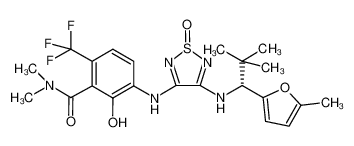 3-((4-(((R)-2,2-dimethyl-1-(5-methylfuran-2-yl)propyl)amino)-1-oxido-1,2,5-thiadiazol-3-yl)amino)-2-hydroxy-N,N-dimethyl-6-(trifluoromethyl)benzamide CAS:681512-77-6 manufacturer & supplier