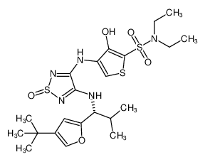 4-((4-(((R)-1-(4-(tert-butyl)furan-2-yl)-2-methylpropyl)amino)-1-oxido-1,2,5-thiadiazol-3-yl)amino)-N,N-diethyl-3-hydroxythiophene-2-sulfonamide CAS:681513-23-5 manufacturer & supplier