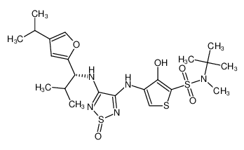 N-(tert-butyl)-3-hydroxy-4-((4-(((R)-1-(4-isopropylfuran-2-yl)-2-methylpropyl)amino)-1-oxido-1,2,5-thiadiazol-3-yl)amino)-N-methylthiophene-2-sulfonamide CAS:681513-27-9 manufacturer & supplier