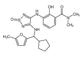 3-((4-((cyclopentyl(5-methylfuran-2-yl)methyl)amino)-1-oxido-1,2,5-thiadiazol-3-yl)amino)-2-hydroxy-N,N-dimethylbenzamide CAS:681513-56-4 manufacturer & supplier