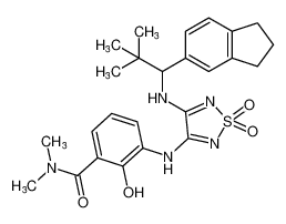 3-((4-((1-(2,3-dihydro-1H-inden-5-yl)-2,2-dimethylpropyl)amino)-1,1-dioxido-1,2,5-thiadiazol-3-yl)amino)-2-hydroxy-N,N-dimethylbenzamide CAS:681514-90-9 manufacturer & supplier