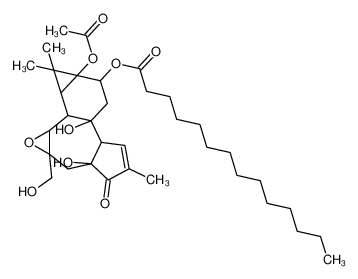 8a-acetoxy-3a,6b-dihydroxy-2a-(hydroxymethyl)-1,1,5-trimethyl-4-oxo-1a,1b,1c,2a,3,3a,4,6a,6b,7,8,8a-dodecahydro-1H-cyclopropa[5',6']benzo[1',2':7,8]azuleno[5,6-b]oxiren-8-yl tetradecanoate CAS:68165-50-4 manufacturer & supplier