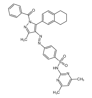 1-benzoyl-4-[4-(4,6-dimethyl-pyrimidin-2-ylsulfamoyl)-phenylazo]-3-methyl-5-(5,6,7,8-tetrahydro-naphthalen-2-yl)-1H-pyrazole CAS:68174-58-3 manufacturer & supplier