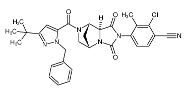 4-((5S,8S,8aS)-7-(1-benzyl-3-(tert-butyl)-1H-pyrazole-5-carbonyl)-1,3-dioxohexahydro-5,8-methanoimidazo[1,5-a]pyrazin-2(3H)-yl)-2-chloro-3-methylbenzonitrile CAS:681805-15-2 manufacturer & supplier