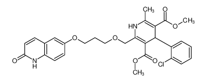 dimethyl 4-(2-chlorophenyl)-2-methyl-6-((3-((2-oxo-1,2-dihydroquinolin-6-yl)oxy)propoxy)methyl)-1,4-dihydropyridine-3,5-dicarboxylate CAS:681816-56-8 manufacturer & supplier