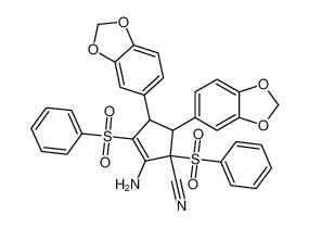 2-amino-4,5-bis(benzo[d][1,3]dioxol-5-yl)-1,3-bis(phenylsulfonyl)cyclopent-2-ene-1-carbonitrile CAS:681830-45-5 manufacturer & supplier