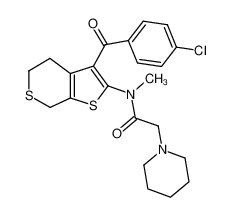 N-[3-(4-chlorobenzoyl)-4,7-dihydro-5H-thieno[2,3-c]thiopyran-2-yl]-N-methyl-2-piperidin-1-ylacetamide CAS:681843-59-4 manufacturer & supplier