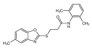 Propanamide, N-(2,6-dimethylphenyl)-3-[(5-methyl-2-benzoxazolyl)thio]- CAS:682330-89-8 manufacturer & supplier