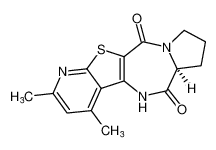 6H-Pyrido[3',2':4,5]thieno[3,2-e]pyrrolo[1,2-a][1,4]diazepine-6,11(5H)-dione, 6a,7,8,9-tetrahydro-2,4-dimethyl-, (6aS)- CAS:682334-53-8 manufacturer & supplier