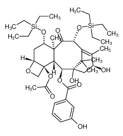 Benzoic acid, 3-hydroxy-,(2aR,4S,4aS,6R,9S,11S,12S,12aR,12bS)-12b-(acetyloxy)-2a,3,4,4a,5,6,9,10,11,12,12a,12b-dodecahydro-9,11-dihydroxy-4a,8,13,13-tetramethyl-5-oxo-4,6-bis[(triethylsilyl)oxy]-7,11-methano-1H-cyclodeca[3,4]benz[1,2-b]oxet-