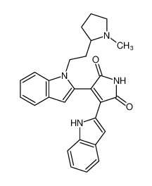 1H-Pyrrole-2,5-dione,3-(1H-indol-2-yl)-4-[1-[2-(1-methyl-2-pyrrolidinyl)ethyl]-1H-indol-2-yl]- CAS:682340-46-1 manufacturer & supplier