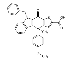 9-benzyl-4-(4-methoxyphenyl)-4-methyl-10-oxo-9,10-dihydro-4H-thieno[2,3-b]carbazole-2-carboxylic acid CAS:682344-81-6 manufacturer & supplier