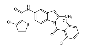 3-chloro-N-(1-(2,6-dichlorobenzoyl)-2-methyl-1H-indol-5-yl)thiophene-2-carboxamide CAS:682358-72-1 manufacturer & supplier