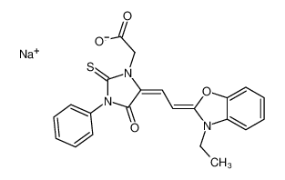 sodium,2-[(5Z)-5-[(2E)-2-(3-ethyl-1,3-benzoxazol-2-ylidene)ethylidene]-4-oxo-3-phenyl-2-sulfanylideneimidazolidin-1-yl]acetate CAS:68239-69-0 manufacturer & supplier