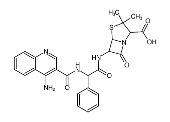 6-{2-[(4-Amino-quinoline-3-carbonyl)-amino]-2-phenyl-acetylamino}-3,3-dimethyl-7-oxo-4-thia-1-aza-bicyclo[3.2.0]heptane-2-carboxylic acid CAS:68262-32-8 manufacturer & supplier