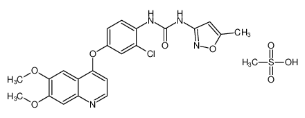 1-(2-chloro-4-((6,7-dimethoxyquinolin-4-yl)oxy)phenyl)-3-(5-methylisoxazol-3-yl)urea methanesulfonate CAS:682745-36-4 manufacturer & supplier