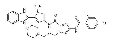 N-(5-(1H-benzo[d]imidazol-2-yl)-1-methyl-1H-pyrrol-3-yl)-4-(4-chloro-2-fluorobenzamido)-1-(3-thiomorpholinopropyl)-1H-pyrrole-2-carboxamide CAS:682749-32-2 manufacturer & supplier