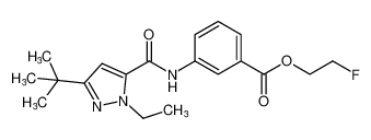 2-fluoroethyl 3-(3-(tert-butyl)-1-ethyl-1H-pyrazole-5-carboxamido)benzoate CAS:682753-83-9 manufacturer & supplier