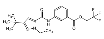 2,2,2-trifluoroethyl 3-(3-(tert-butyl)-1-ethyl-1H-pyrazole-5-carboxamido)benzoate CAS:682753-86-2 manufacturer & supplier