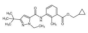 cyclopropylmethyl 3-(3-(tert-butyl)-1-ethyl-1H-pyrazole-5-carboxamido)-2-methylbenzoate CAS:682754-15-0 manufacturer & supplier