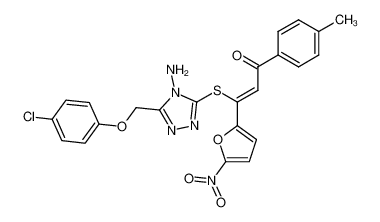 (Z)-3-[4-Amino-5-(4-chloro-phenoxymethyl)-4H-[1,2,4]triazol-3-ylsulfanyl]-3-(5-nitro-furan-2-yl)-1-p-tolyl-propenone CAS:682769-47-7 manufacturer & supplier