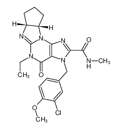 (6aR,9aS)-3-(3-chloro-4-methoxybenzyl)-5-ethyl-N-methyl-4-oxo-3,4,5,6a,7,8,9,9a-octahydrocyclopenta[4,5]imidazo[2,1-b]purine-2-carboxamide CAS:682772-40-3 manufacturer & supplier