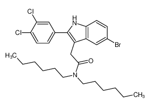 2-(5-bromo-2-(3,4-dichlorophenyl)-1H-indol-3-yl)-N,N-dihexylacetamide CAS:683209-28-1 manufacturer & supplier