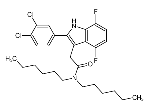 2-(2-(3,4-dichlorophenyl)-4,7-difluoro-1H-indol-3-yl)-N,N-dihexylacetamide CAS:683209-50-9 manufacturer & supplier