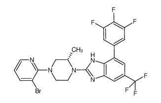 2-[(2S)-4-(3-bromopyridin-2-yl)-2-methylpiperazin-1-yl]-5-(trifluoromethyl)-7-(3,4,5-trifluorophenyl)-1H-benzoimidazole CAS:683241-55-6 manufacturer & supplier